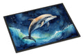 Dolphin in a Starry Sea Doormat Indoor Outdoor 18H X 27W Front Door Mat Rugs for Entryway, Non Slip Washable