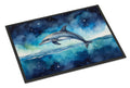Dolphin in a Starry Sea Doormat Indoor Outdoor 24H X 36W Front Door Mat Rugs for Entryway, Non Slip Washable Low Pile,
