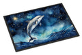 Dolphin in a Starry Sea Doormat Indoor Outdoor 24H X 36W Front Door Mat Rugs for Entryway, Non Slip Washable Low Pile,