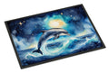 Dolphin in a Starry Sea Doormat Indoor Outdoor 18H X 27W Front Door Mat Rugs for Entryway, Non Slip Washable