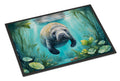 Manatee in a Crystal-Clear Spring Doormat Indoor Outdoor 18H X 27W Front Door Mat Rugs for Entryway, Non Slip Washable