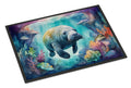 Manatee in a Dreamscape Doormat Indoor Outdoor 24H X 36W Front Door Mat Rugs for Entryway, Non Slip Washable Low Pile,