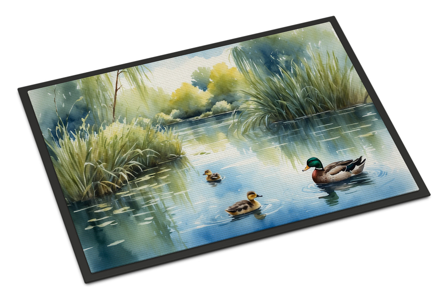 Ducks by the Pond Doormat Indoor Outdoor 24H X 36W Front Door Mat Rugs for Entryway, Non Slip Washable Low Pile,