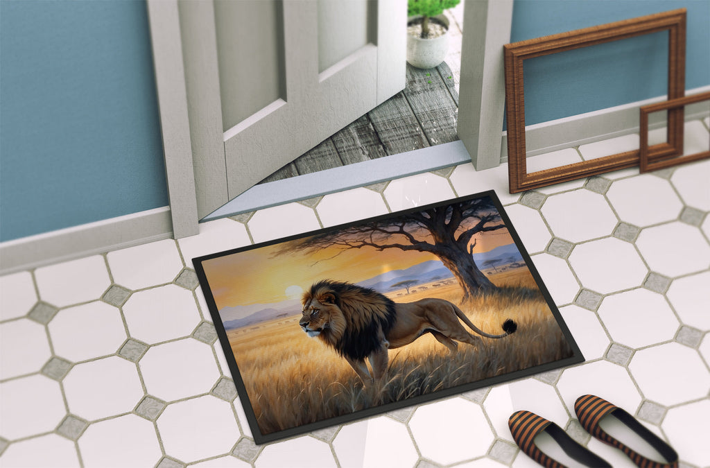 Lions at Dawn Doormat Indoor Outdoor 18H X 27W Front Door Mat Rugs for Entryway, Non Slip Washable