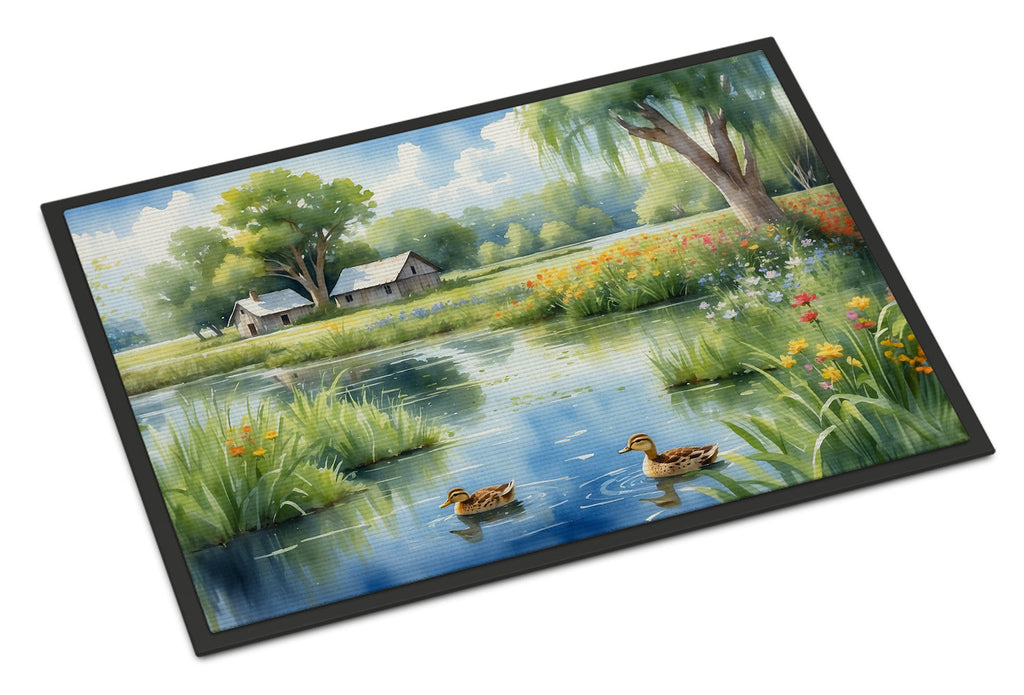 Mother Duck Doormat Indoor Outdoor 18H X 27W Front Door Mat Rugs for Entryway, Non Slip Washable