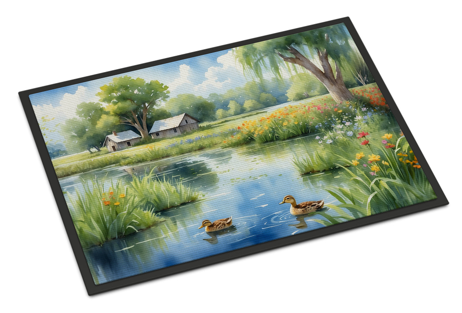 Mother Duck Doormat Indoor Outdoor 18H X 27W Front Door Mat Rugs for Entryway, Non Slip Washable