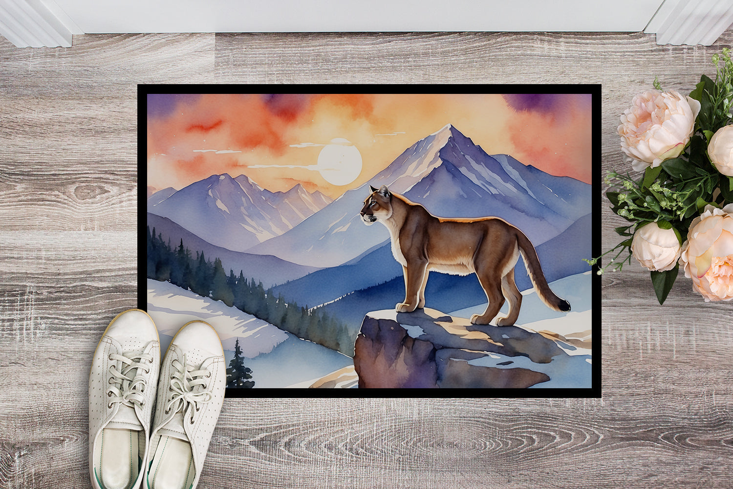 Mountain Majesty Lion Doormat Indoor Outdoor 18H X 27W Front Door Mat Rugs for Entryway, Non Slip Washable