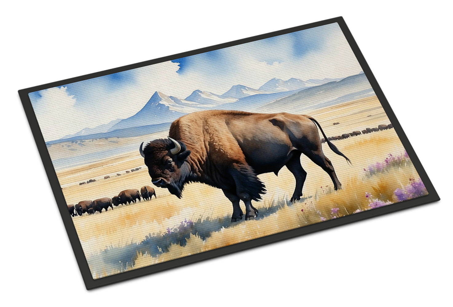 Prairie Bison Doormat Indoor Outdoor 18H X 27W Front Door Mat Rugs for Entryway, Non Slip Washable