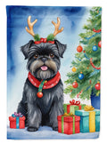 Affenpinscher Christmas Reindeer House Flag 28x40 Porch Sleeve Pole Decorative Outside Yard Banner Artwork Wall Hanging, Polyester