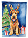 Airedale Terrier Christmas Reindeer Garden Flag Mailbox Decorative Yard Banner Outside Patio Artwork for Flower Beds, Garden Size, Multicolor