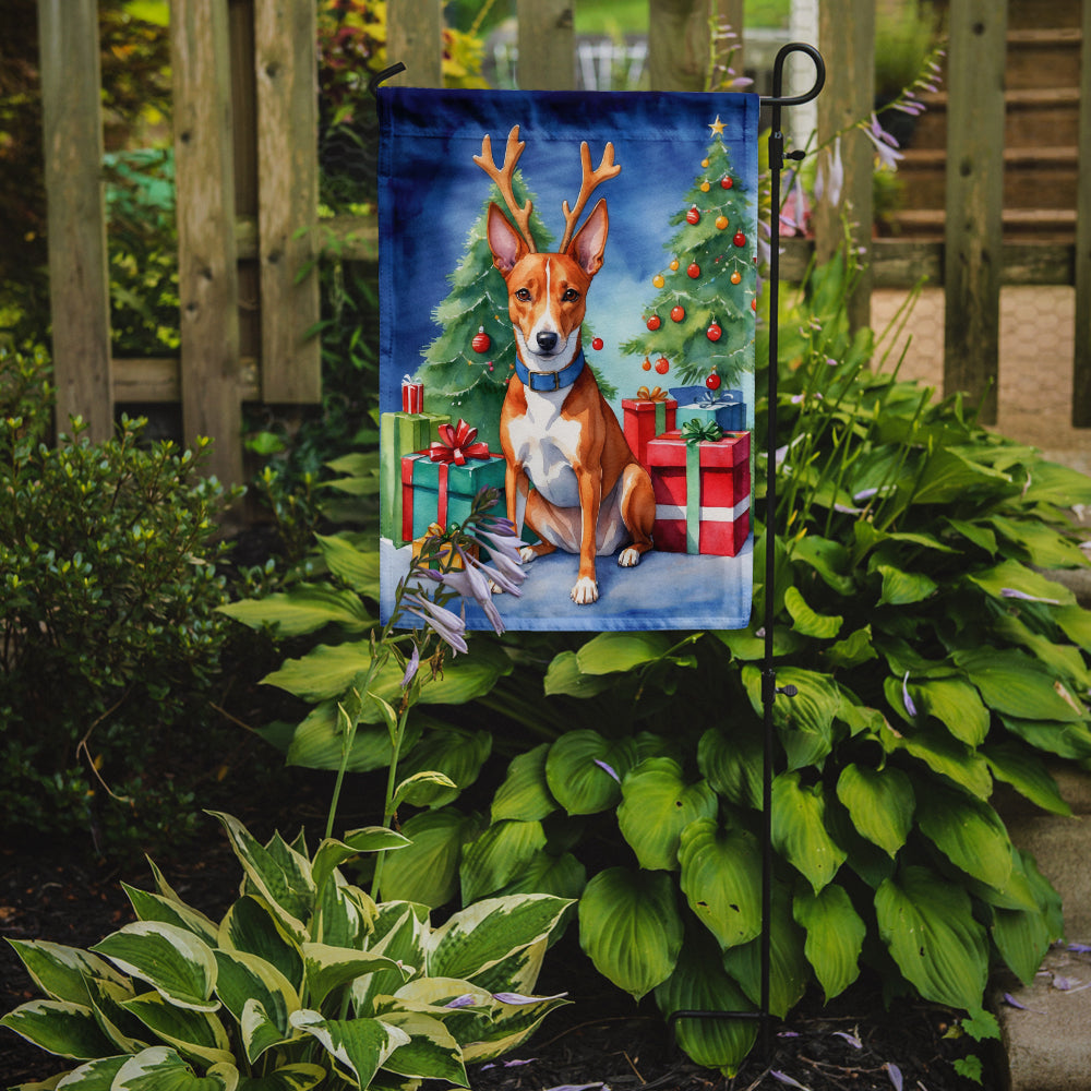 Basenji Christmas Reindeer Garden Flag Mailbox Decorative Yard Banner Outside Patio Artwork for Flower Beds, Garden Size, Multicolor