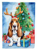 Basset Hound Christmas Reindeer Garden Flag Mailbox Decorative Yard Banner Outside Patio Artwork for Flower Beds, Garden Size, Multicolor