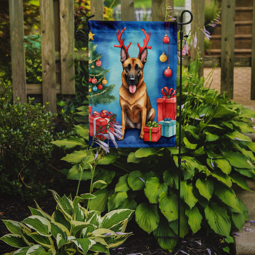 Belgian Malinois Christmas Reindeer Garden Flag Mailbox Decorative Yard Banner Outside Patio Artwork for Flower Beds, Garden Size, Multicolor