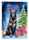 Belgian Sheepdog Christmas Reindeer House Flag 28x40 Porch Sleeve Pole Decorative Outside Yard Banner Artwork Wall Hanging, Polyester