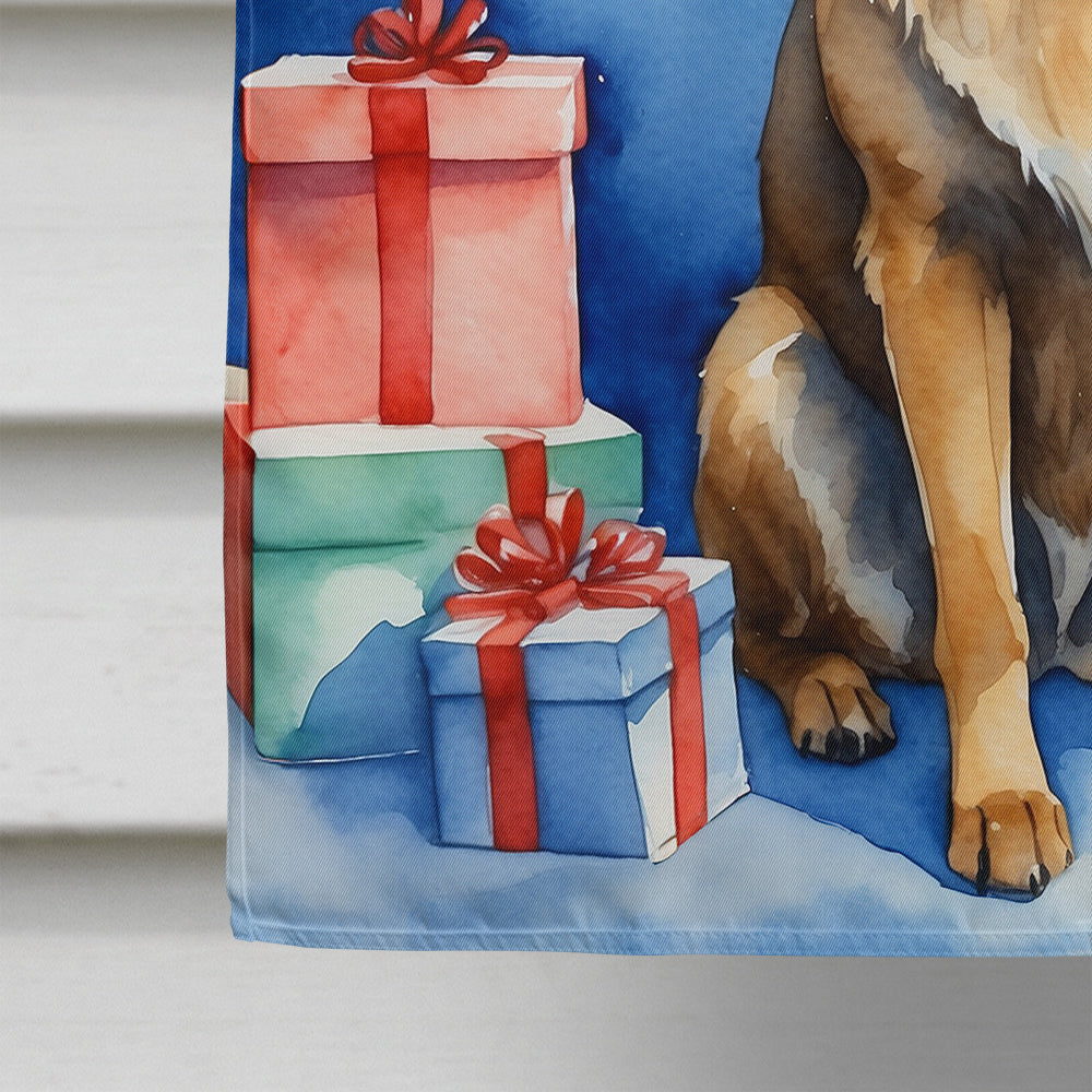 Belgian Tervuren Christmas Reindeer House Flag 28x40 Porch Sleeve Pole Decorative Outside Yard Banner Artwork Wall Hanging, Polyester