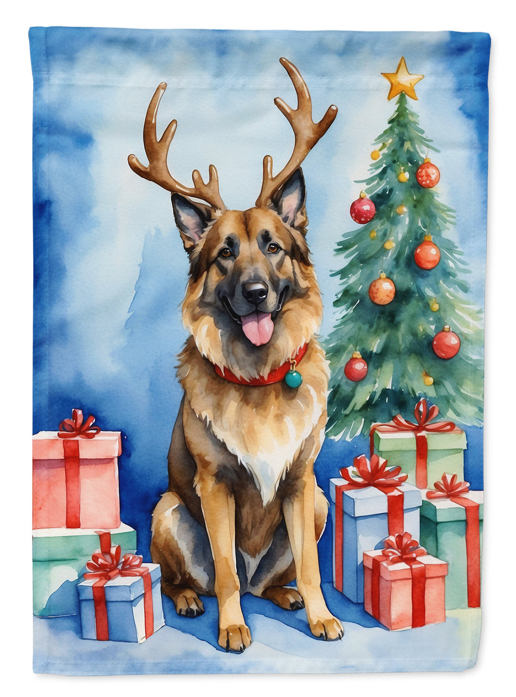 Belgian Tervuren Christmas Reindeer Garden Flag Mailbox Decorative Yard Banner Outside Patio Artwork for Flower Beds, Garden Size, Multicolor