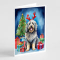 Bergamasco Christmas Reindeer Greeting Cards Pack of 8 Blank Cards with Envelopes Whimsical A7 Size 5x7