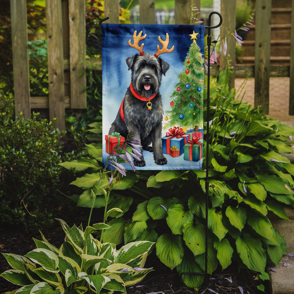 Bouvier des Flandres Christmas Reindeer Garden Flag Mailbox Decorative Yard Banner Outside Patio Artwork for Flower Beds, Garden Size, Multicolor