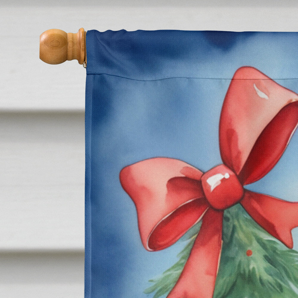 Boxer Christmas Reindeer House Flag 28x40 Porch Sleeve Pole Decorative Outside Yard Banner Artwork Wall Hanging, Polyester