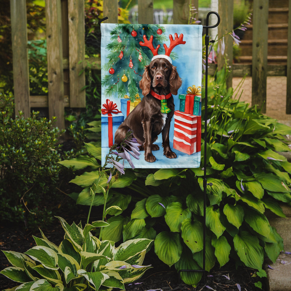 Boykin Spaniel Christmas Reindeer Garden Flag Mailbox Decorative Yard Banner Outside Patio Artwork for Flower Beds, Garden Size, Multicolor