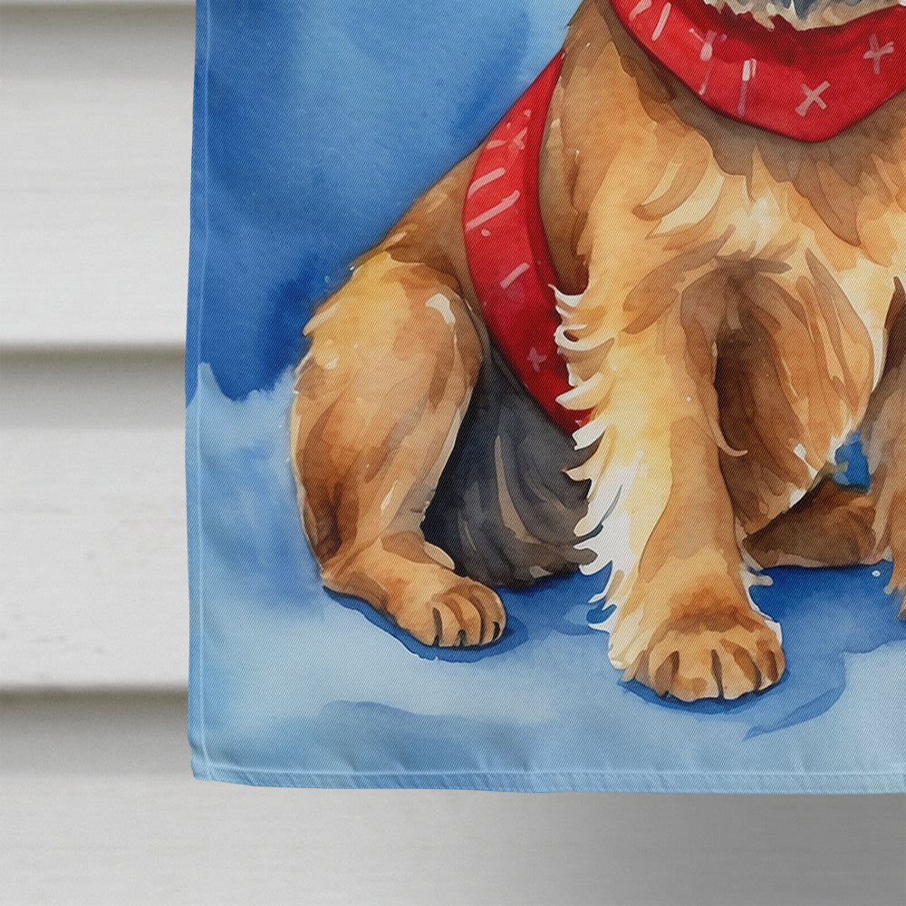 Brussels Griffon Christmas Reindeer House Flag 28x40 Porch Sleeve Pole Decorative Outside Yard Banner Artwork Wall Hanging, Polyester