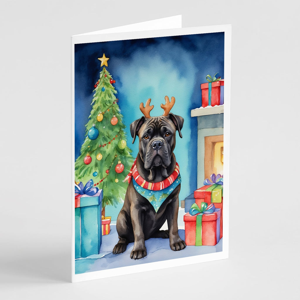 Cane Corso Christmas Reindeer Greeting Cards Pack of 8 Blank Cards with Envelopes Whimsical A7 Size 5x7