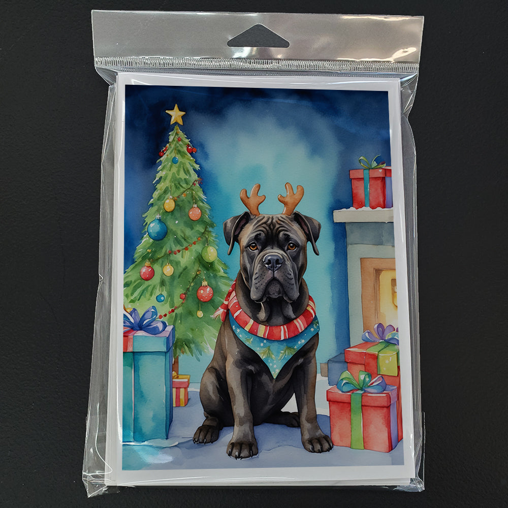 Cane Corso Christmas Reindeer Greeting Cards Pack of 8 Blank Cards with Envelopes Whimsical A7 Size 5x7