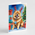 Chow Chow Christmas Reindeer Greeting Cards Pack of 8 Blank Cards with Envelopes Whimsical A7 Size 5x7