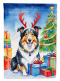 Collie Christmas Reindeer Garden Flag Mailbox Decorative Yard Banner Outside Patio Artwork for Flower Beds, Garden Size, Multicolor