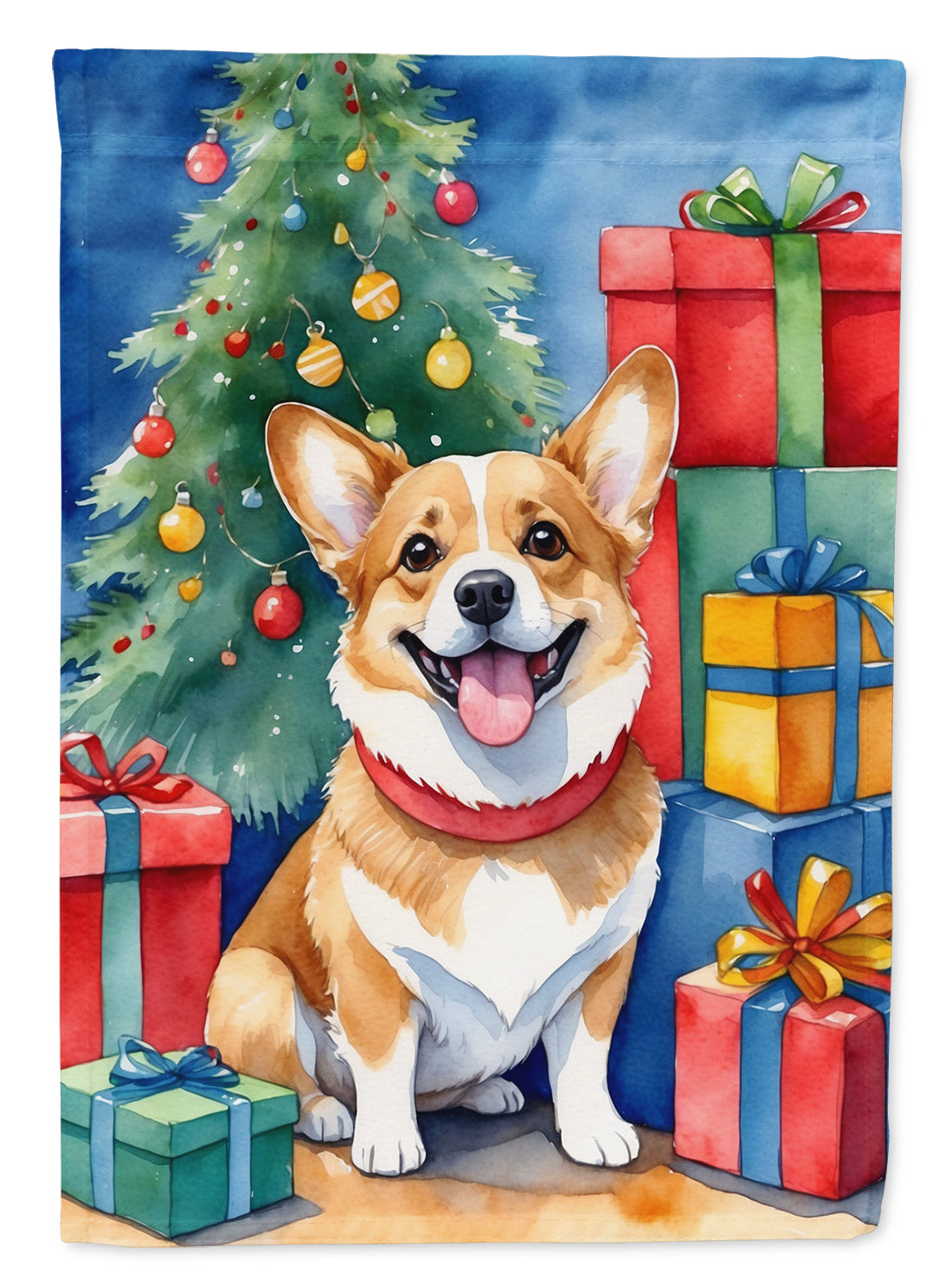 Corgi Christmas Reindeer Garden Flag Mailbox Decorative Yard Banner Outside Patio Artwork for Flower Beds, Garden Size, Multicolor