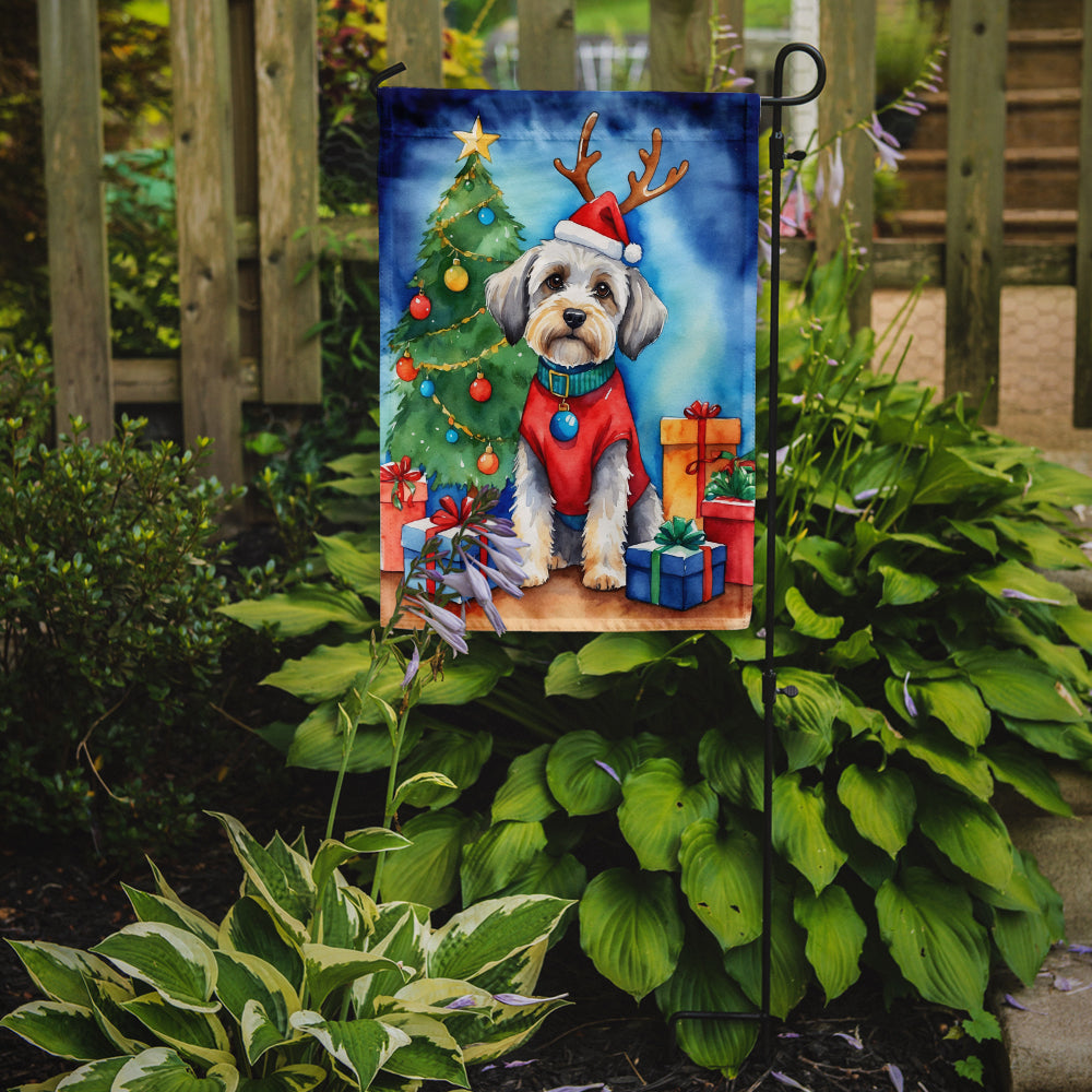 Dandie Dinmont Terrier Christmas Reindeer Garden Flag Mailbox Decorative Yard Banner Outside Patio Artwork for Flower Beds, Garden Size, Multicolor