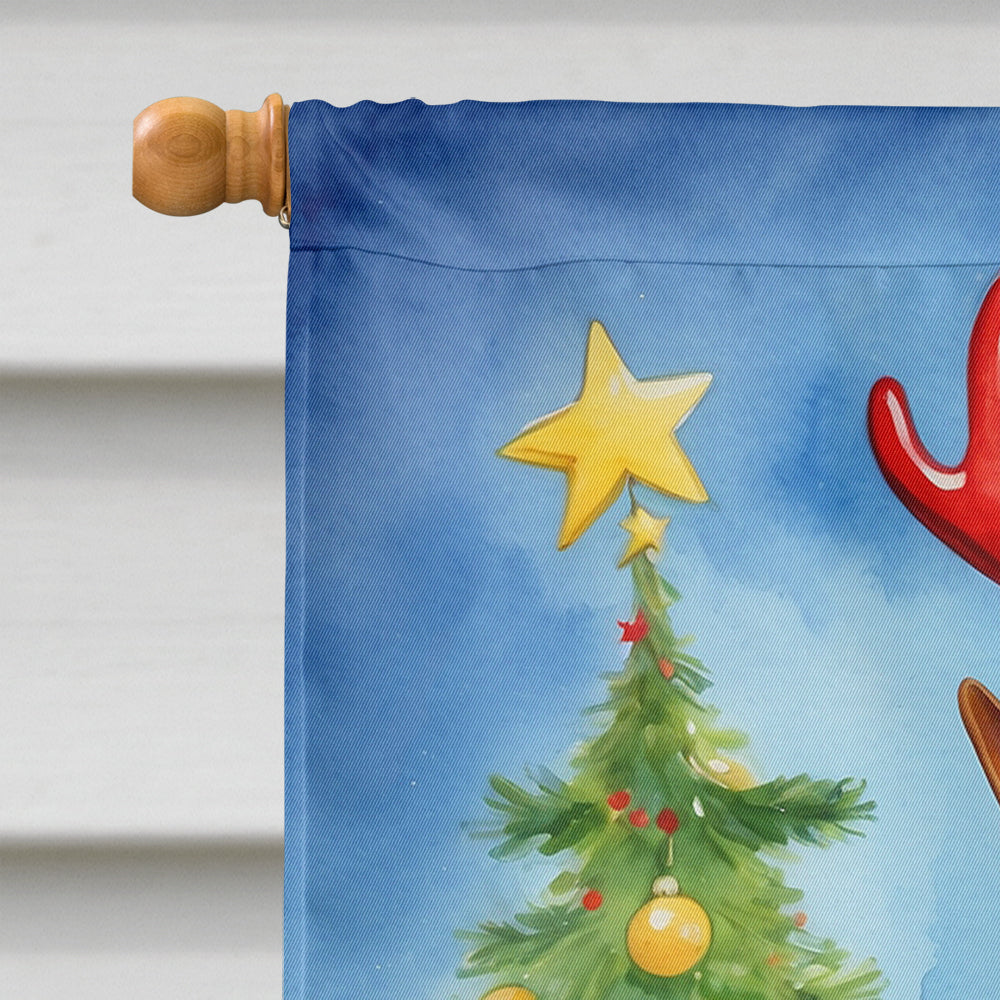 Bull Terrier Christmas Reindeer House Flag 28x40 Porch Sleeve Pole Decorative Outside Yard Banner Artwork Wall Hanging, Polyester