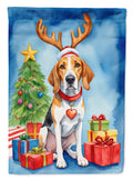 English Foxhound Christmas Reindeer Garden Flag Mailbox Decorative Yard Banner Outside Patio Artwork for Flower Beds, Garden Size, Multicolor