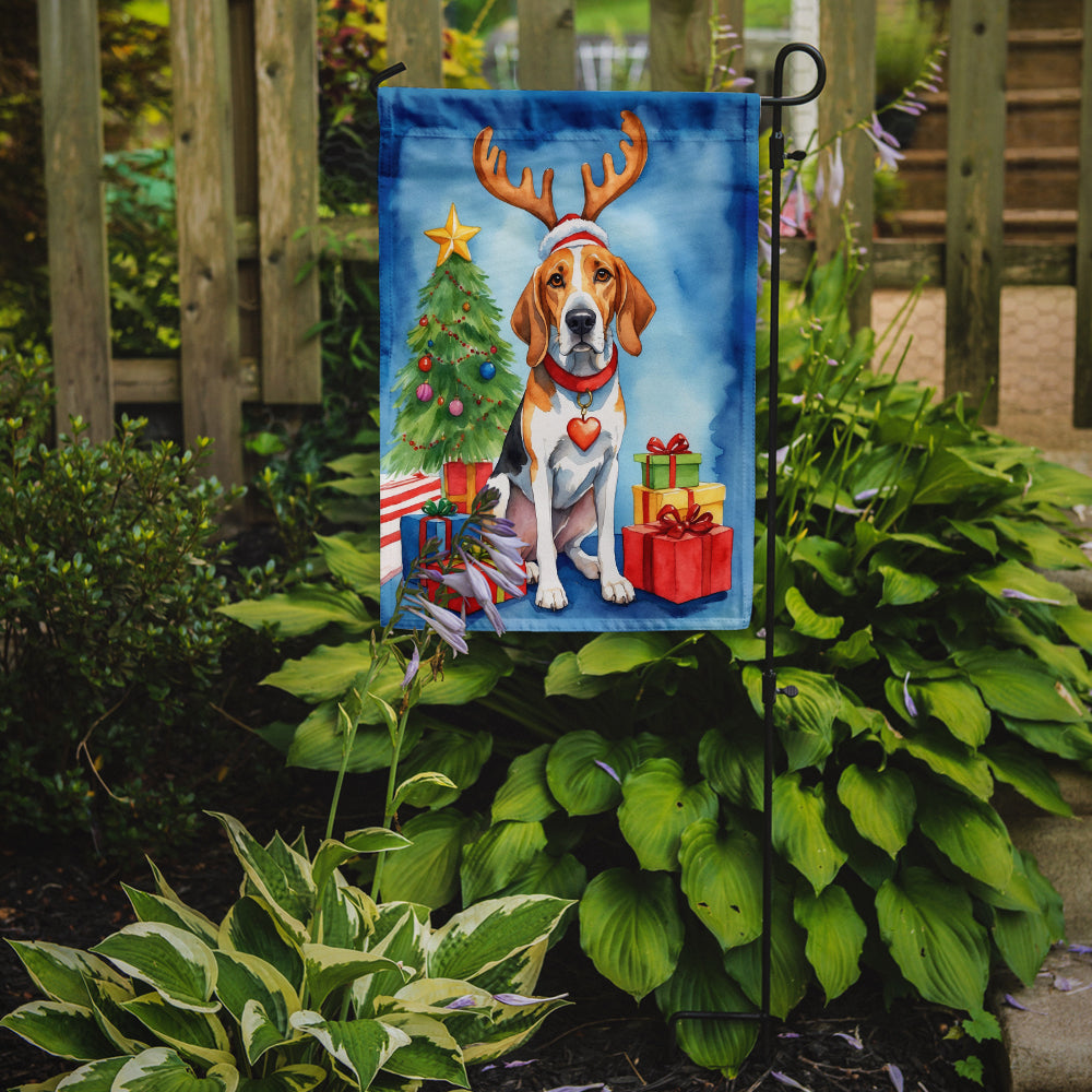 English Foxhound Christmas Reindeer Garden Flag Mailbox Decorative Yard Banner Outside Patio Artwork for Flower Beds, Garden Size, Multicolor