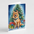 Finnish Spitz Christmas Reindeer Greeting Cards Pack of 8 Blank Cards with Envelopes Whimsical A7 Size 5x7