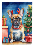 French Bulldog Christmas Reindeer House Flag 28x40 Porch Sleeve Pole Decorative Outside Yard Banner Artwork Wall Hanging, Polyester