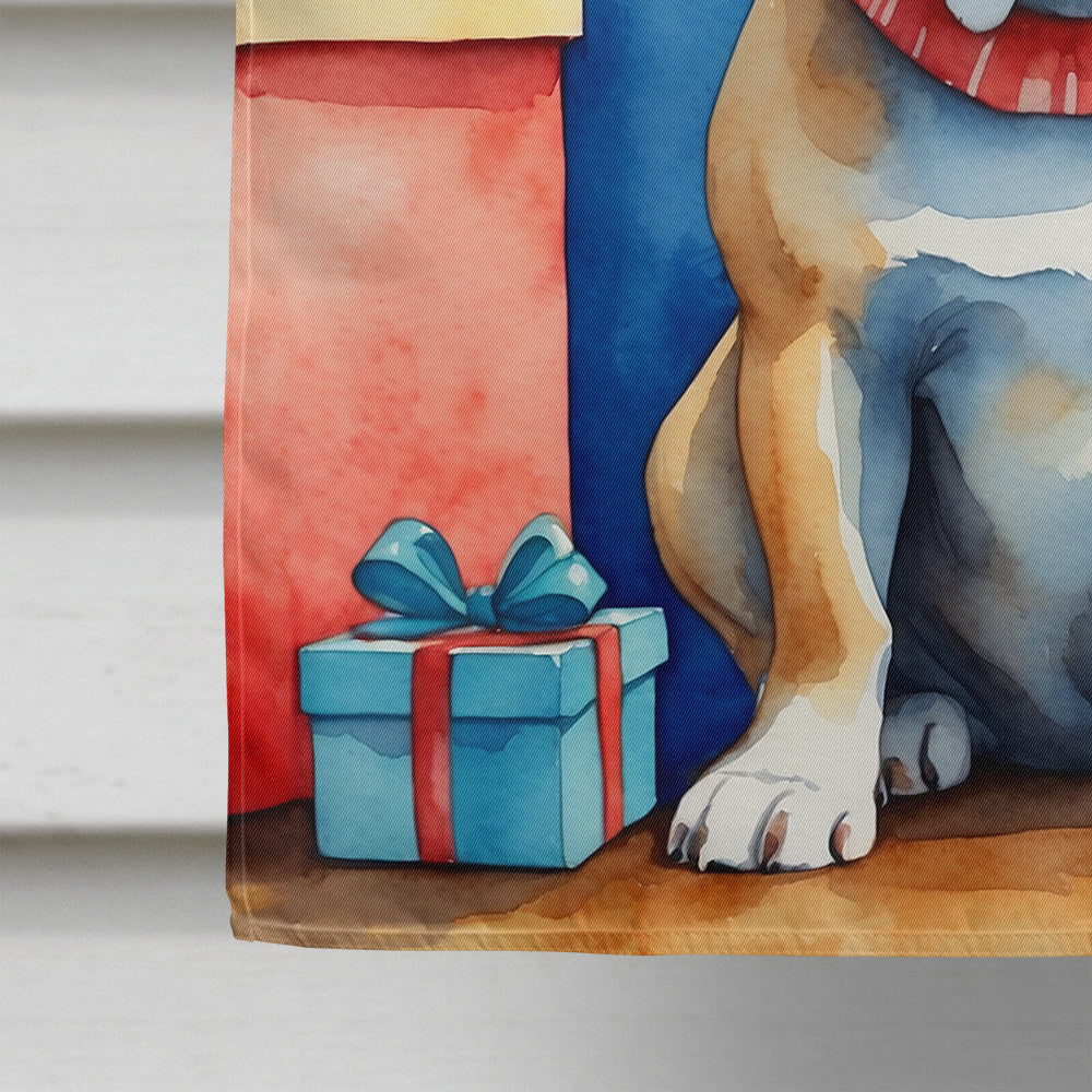 French Bulldog Christmas Reindeer House Flag 28x40 Porch Sleeve Pole Decorative Outside Yard Banner Artwork Wall Hanging, Polyester
