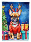 French Bulldog Christmas Reindeer Garden Flag Mailbox Decorative Yard Banner Outside Patio Artwork for Flower Beds, Garden Size, Multicolor