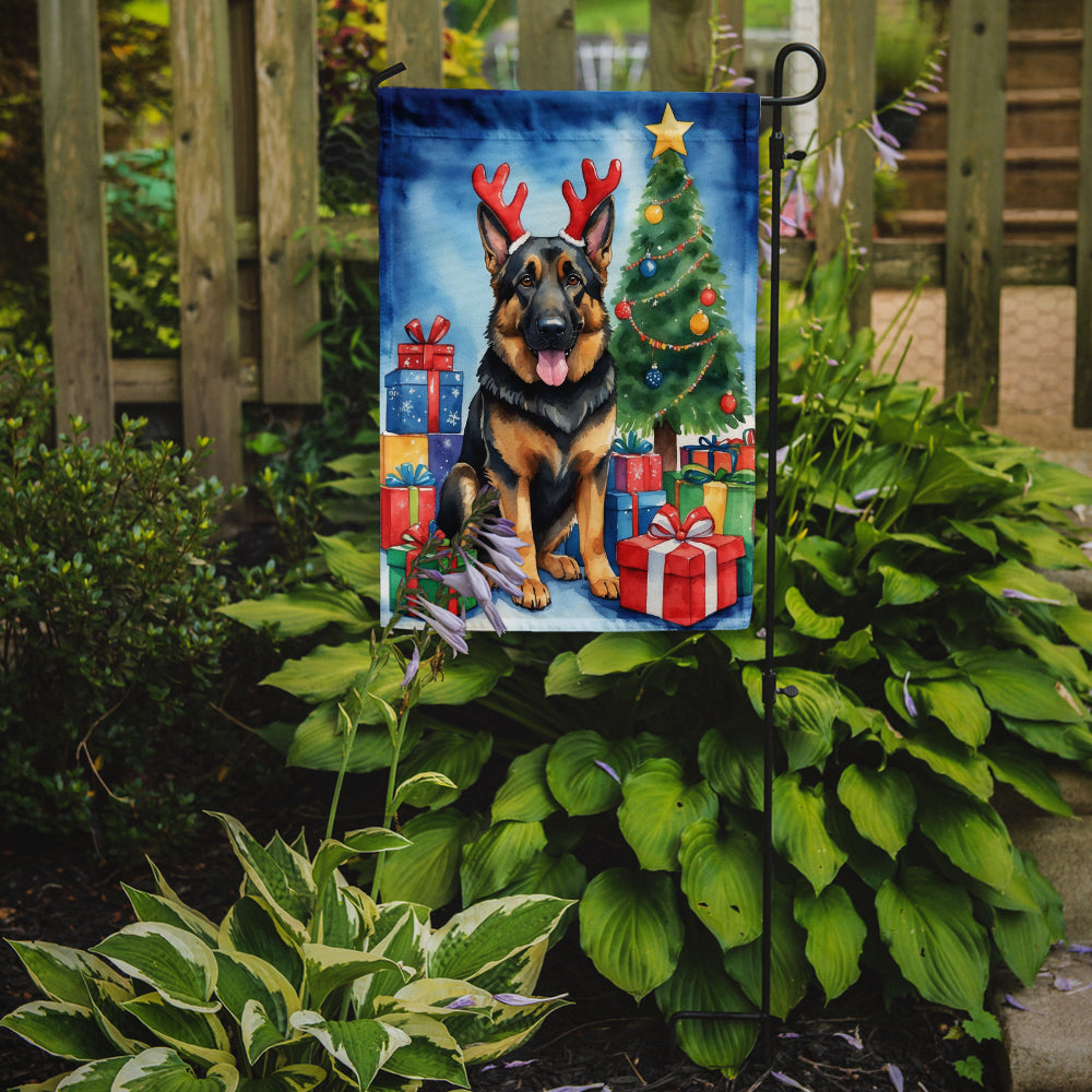 German Shepherd Christmas Reindeer Garden Flag Mailbox Decorative Yard Banner Outside Patio Artwork for Flower Beds, Garden Size, Multicolor