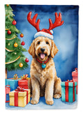 Goldendoodle Christmas Reindeer Garden Flag Mailbox Decorative Yard Banner Outside Patio Artwork for Flower Beds, Garden Size, Multicolor