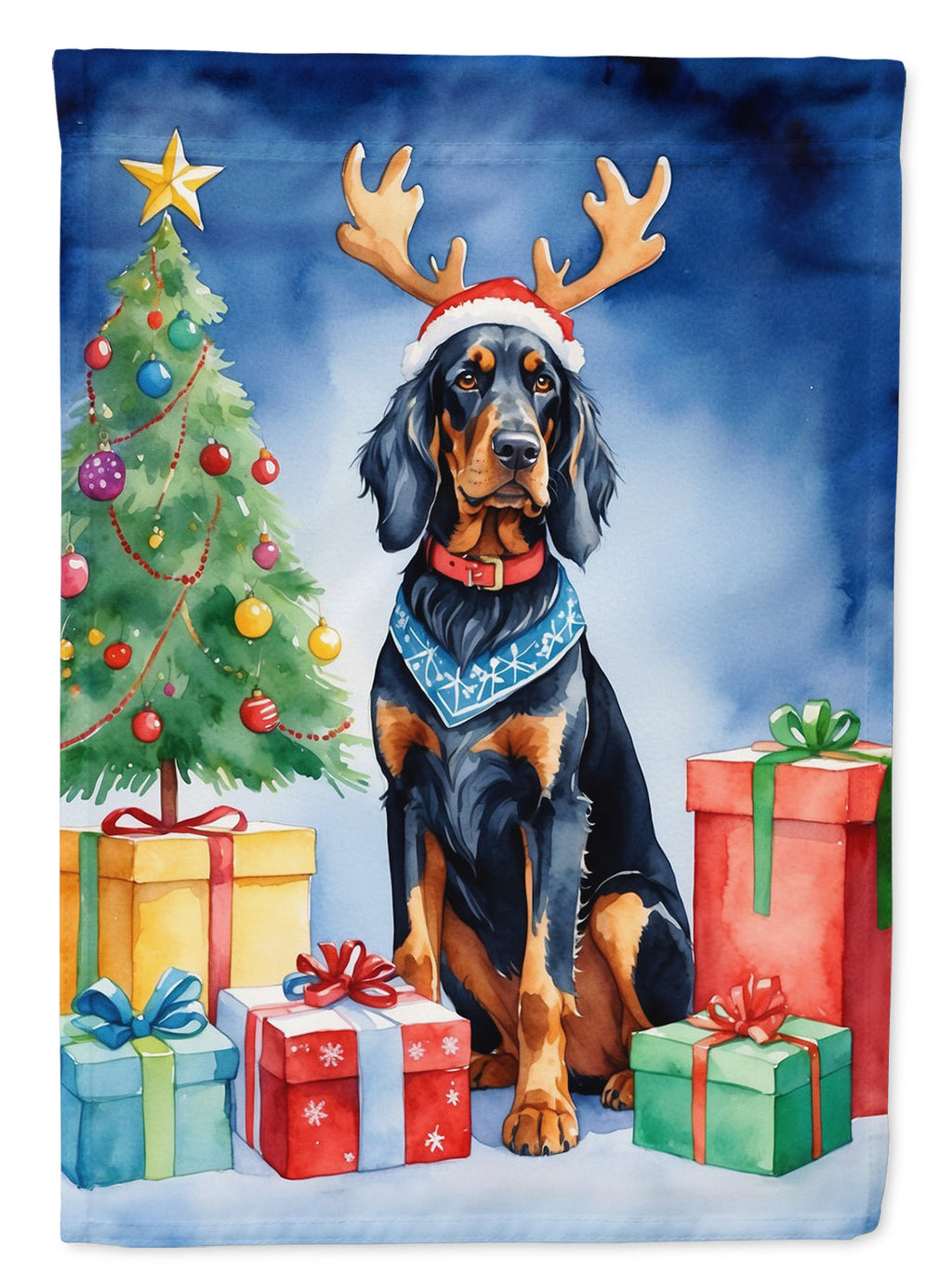 Gordon Setter Christmas Reindeer Garden Flag Mailbox Decorative Yard Banner Outside Patio Artwork for Flower Beds, Garden Size, Multicolor