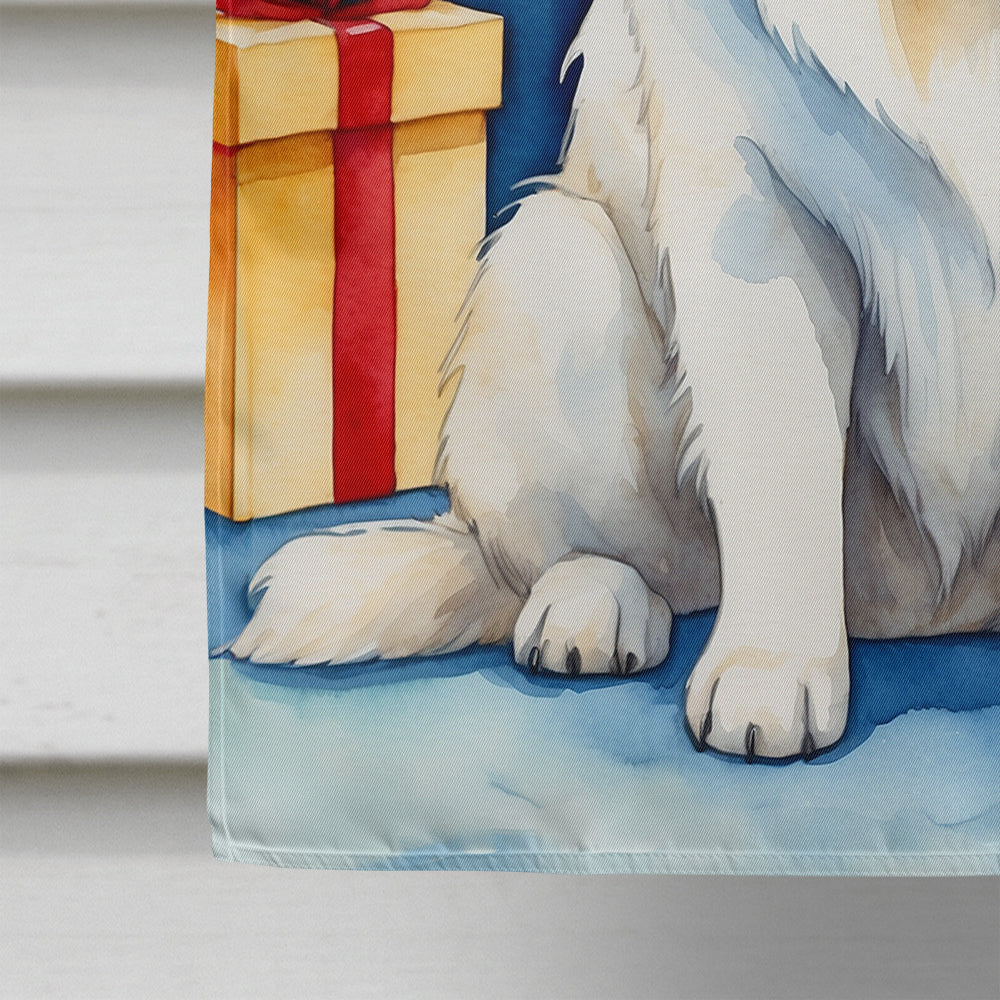 Great Pyrenees Christmas Reindeer House Flag 28x40 Porch Sleeve Pole Decorative Outside Yard Banner Artwork Wall Hanging, Polyester