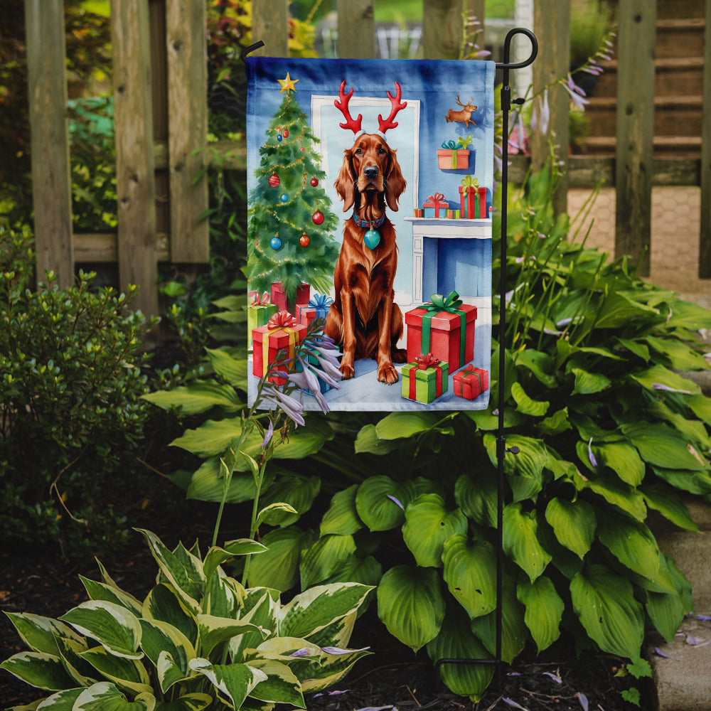 Irish Setter Christmas Reindeer Garden Flag Mailbox Decorative Yard Banner Outside Patio Artwork for Flower Beds, Garden Size, Multicolor