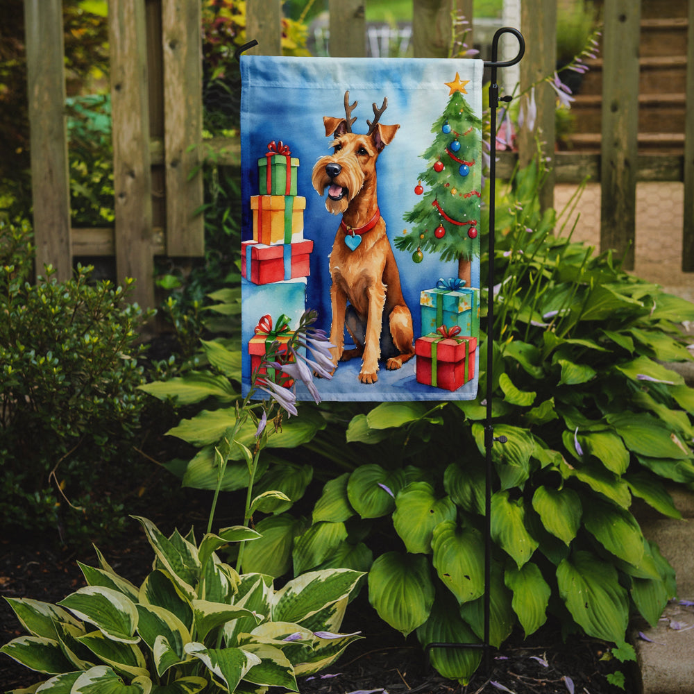 Irish Terrier Christmas Reindeer Garden Flag Mailbox Decorative Yard Banner Outside Patio Artwork for Flower Beds, Garden Size, Multicolor