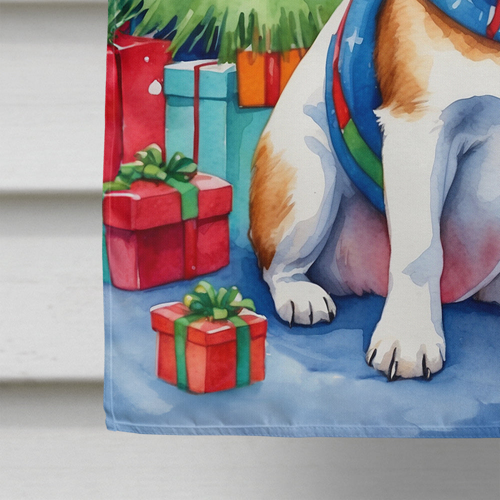 Jack Russell Terrier Christmas Reindeer House Flag 28x40 Porch Sleeve Pole Decorative Outside Yard Banner Artwork Wall Hanging, Polyester