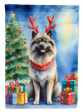 Keeshond Christmas Reindeer Garden Flag Mailbox Decorative Yard Banner Outside Patio Artwork for Flower Beds, Garden Size, Multicolor