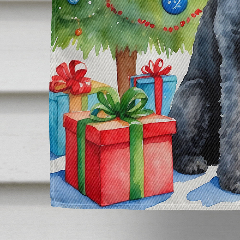Kerry Blue Terrier Christmas Reindeer House Flag 28x40 Porch Sleeve Pole Decorative Outside Yard Banner Artwork Wall Hanging, Polyester