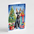 Kerry Blue Terrier Christmas Reindeer Greeting Cards Pack of 8 Blank Cards with Envelopes Whimsical A7 Size 5x7