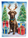 Chocolate Labrador Retriever Christmas Reindeer Garden Flag Mailbox Decorative Yard Banner Outside Patio Artwork for Flower Beds, Garden Size, Multicolor