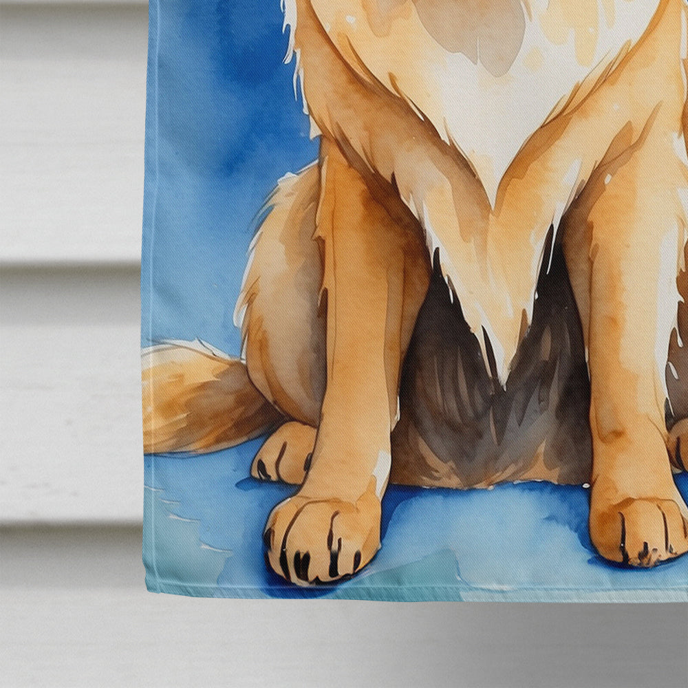 Leonberger Christmas Reindeer House Flag 28x40 Porch Sleeve Pole Decorative Outside Yard Banner Artwork Wall Hanging, Polyester